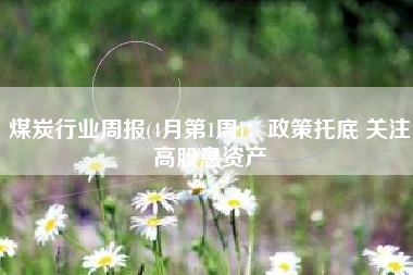 煤炭行业周报(4月第1周)：政策托底 关注高股息资产