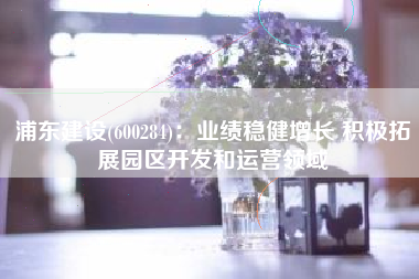 浦东建设(600284)：业绩稳健增长 积极拓展园区开发和运营领域