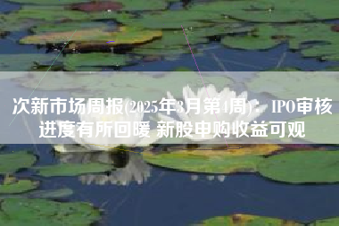 次新市场周报(2025年3月第4周)：IPO审核进度有所回暖 新股申购收益可观