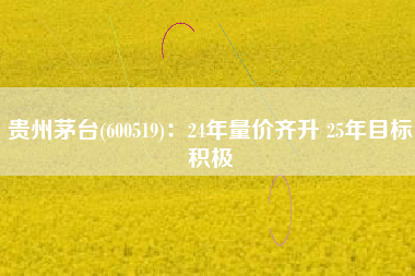 贵州茅台(600519)：24年量价齐升 25年目标积极