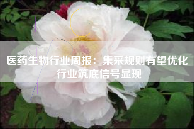 医药生物行业周报：集采规则有望优化 行业筑底信号显现