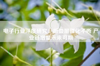 电子行业深度研究：折叠屏催化不断 产业链增量未来可期