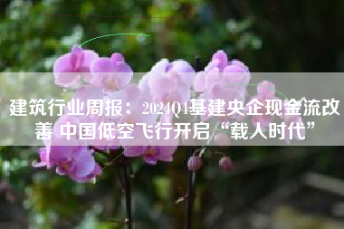 建筑行业周报：2024Q4基建央企现金流改善 中国低空飞行开启“载人时代”