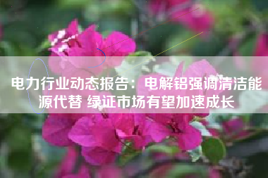 电力行业动态报告：电解铝强调清洁能源代替 绿证市场有望加速成长