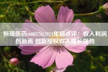 恒瑞医药(600276)2024年报点评：收入利润创新高 创新授权收入增长强劲