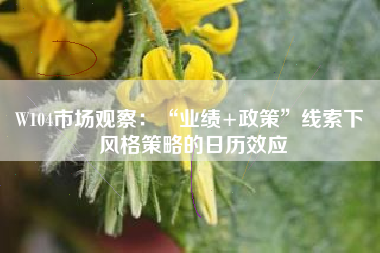W104市场观察：“业绩+政策”线索下 风格策略的日历效应