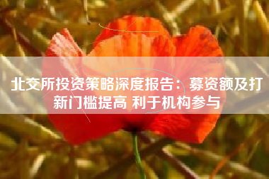 北交所投资策略深度报告：募资额及打新门槛提高 利于机构参与