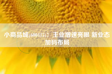 小商品城(600415)：主业增速亮眼 新业态加码布局