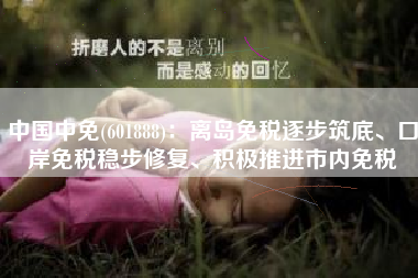 中国中免(601888)：离岛免税逐步筑底、口岸免税稳步修复、积极推进市内免税