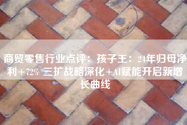 商贸零售行业点评：孩子王：24年归母净利+72% 三扩战略深化+AI赋能开启新增长曲线