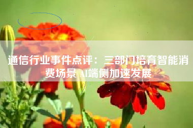 通信行业事件点评：三部门培育智能消费场景 AI端侧加速发展