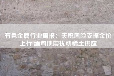 有色金属行业周报：关税风险支撑金价上行 缅甸地震扰动稀土供应