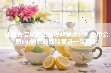 证监会信息披露新规政策点评：上市公司ESG信息披露监管进一步强化