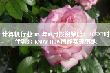 计算机行业2025年04月投资策略：AGENT时代到来 KNOW HOW智能实现落地