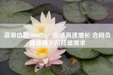 浪潮信息(000977)：业绩高速增长 合同负债体现下游旺盛需求