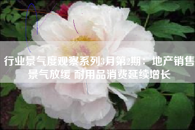 行业景气度观察系列3月第2期：地产销售景气放缓 耐用品消费延续增长
