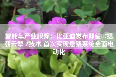 智能车产业跟踪：比亚迪发布仰望U7搭载云辇-Z技术 首次实现悬架系统全面电动化