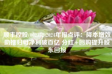 顺丰控股(002352)2024年报点评：降本增效助推归母净利破百亿 分红+回购提升股东回报