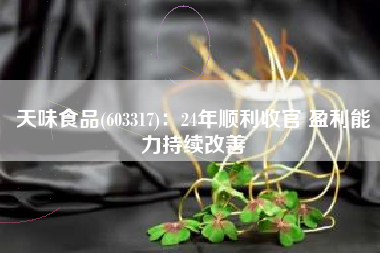 天味食品(603317)：24年顺利收官 盈利能力持续改善
