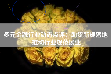 多元金融行业动态点评：助贷新规落地 推动行业规范展业