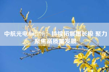 中航光电(002179)：持续拓展增长极 聚力聚焦高质量发展