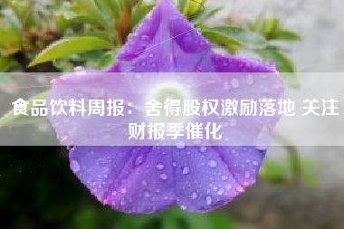 食品饮料周报：舍得股权激励落地 关注财报季催化