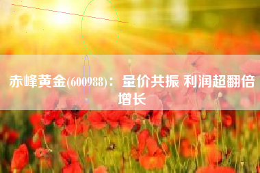 赤峰黄金(600988)：量价共振 利润超翻倍增长