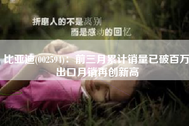 比亚迪(002594)：前三月累计销量已破百万 出口月销再创新高