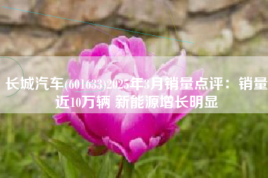 长城汽车(601633)2025年3月销量点评：销量近10万辆 新能源增长明显