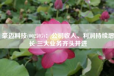 豪迈科技(002595)：公司收入、利润持续增长 三大业务齐头并进
