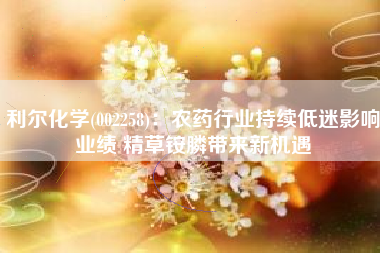 利尔化学(002258)：农药行业持续低迷影响业绩 精草铵膦带来新机遇