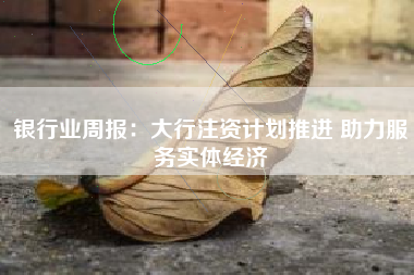 银行业周报：大行注资计划推进 助力服务实体经济