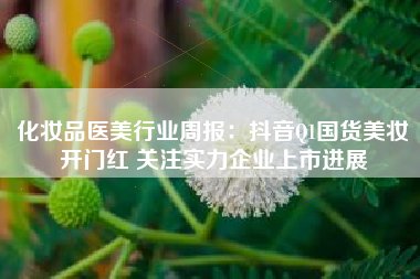 化妆品医美行业周报：抖音Q1国货美妆开门红 关注实力企业上市进展