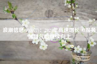 浪潮信息(000977)：2024年高速增长 AI服务器景气度继续向上