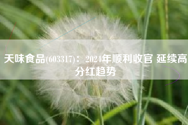 天味食品(603317)：2024年顺利收官 延续高分红趋势