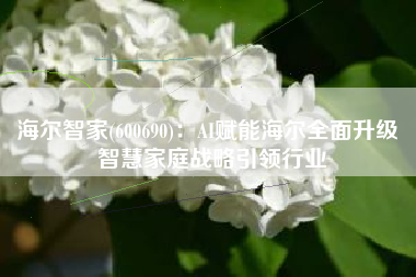 海尔智家(600690)：AI赋能海尔全面升级 智慧家庭战略引领行业