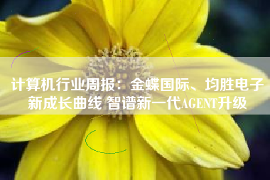计算机行业周报：金蝶国际、均胜电子新成长曲线 智谱新一代AGENT升级