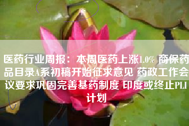 医药行业周报：本周医药上涨1.0% 商保药品目录A系初稿开始征求意见 药政工作会议要求巩固完善基药制度 印度或终止PLI计划