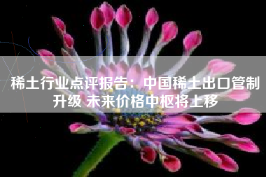 稀土行业点评报告：中国稀土出口管制升级 未来价格中枢将上移