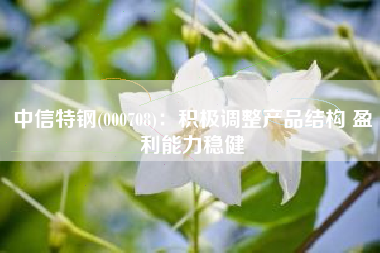 中信特钢(000708)：积极调整产品结构 盈利能力稳健