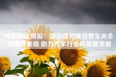 汽车行业周报：国资委将推进整车央企战略性重组 助力汽车行业高质量发展