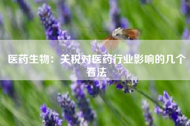医药生物：关税对医药行业影响的几个看法