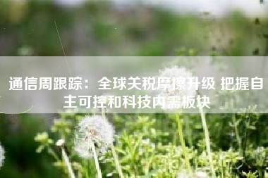 通信周跟踪：全球关税摩擦升级 把握自主可控和科技内需板块
