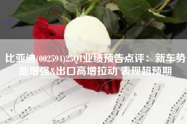 比亚迪(002594)25Q1业绩预告点评：新车势能增强&出口高增拉动 表现超预期