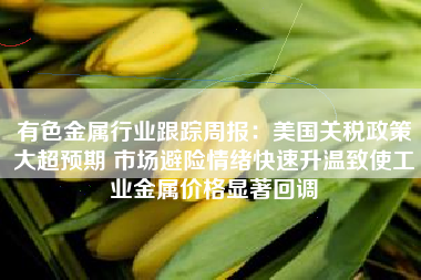有色金属行业跟踪周报：美国关税政策大超预期 市场避险情绪快速升温致使工业金属价格显著回调