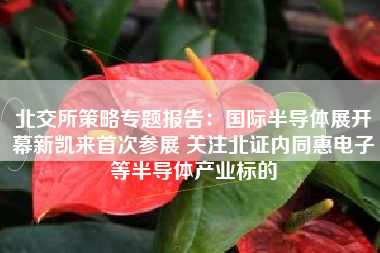 北交所策略专题报告：国际半导体展开幕新凯来首次参展 关注北证内同惠电子等半导体产业标的
