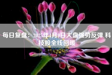 每日复盘：2025年4月9日大盘强势反弹 科技股全线回暖