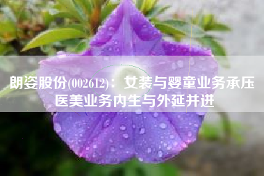 朗姿股份(002612)：女装与婴童业务承压 医美业务内生与外延并进