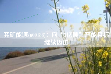 兖矿能源(600188)：向“3亿吨”产能目标继续迈进