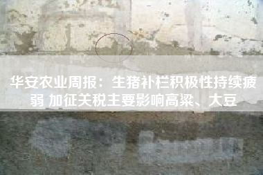 华安农业周报：生猪补栏积极性持续疲弱 加征关税主要影响高粱、大豆